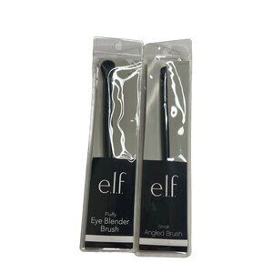 E.L.F. Set of 2 Brushes Fluffy Eye Blender + Small Angled‎ Brush Make Up New ELF